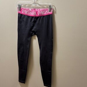 Gymshark Women leggings high-rise pink elastic waistband Small Grey Seamless
